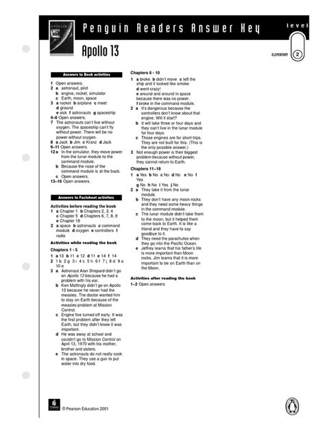 Apollo 13 Answer Key