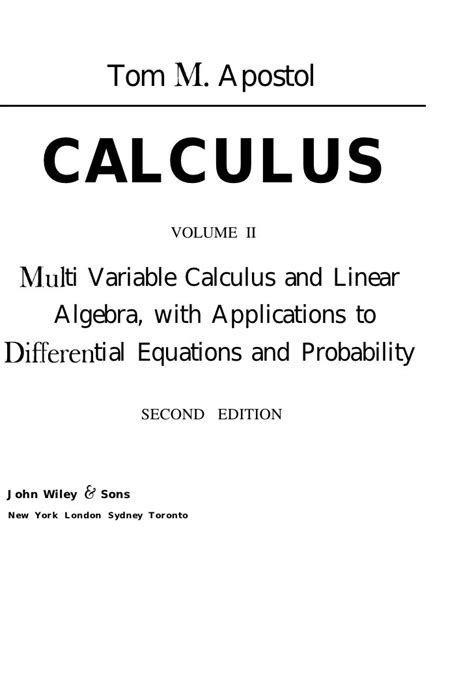Apostol Calculus Solutions