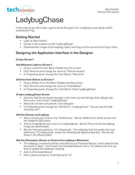 app inventor ladybugchase
