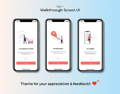 App Walkthrough Screens