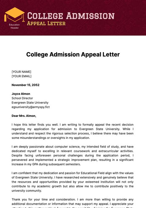 appeal letter sample for college readmission