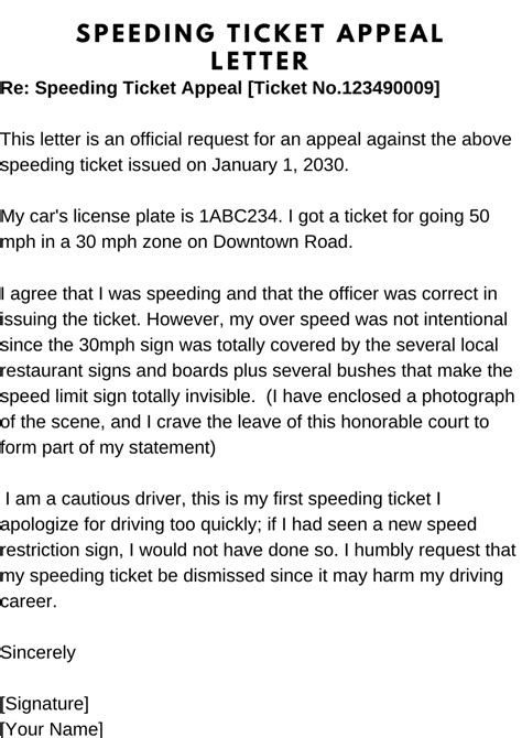 appeal letter speed camera