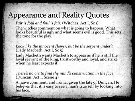 Appearance Vs Reality Macbeth Quotes