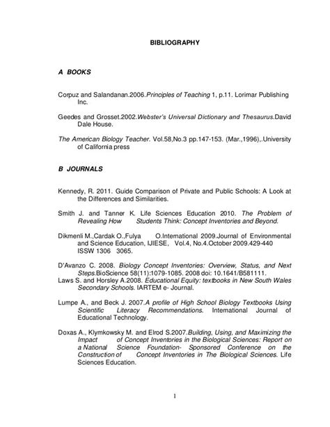 appendix biography sample