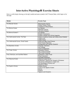 Appendix C Interactive Physiology Exercise Sheets Answers
