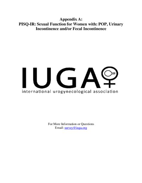 Download Appendix A Pisq Ir Sexual Function For Women With Pop 