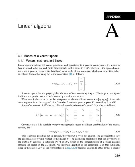 Read Online Appendix A Primer On Linear Algebra And The Kinematics Of 