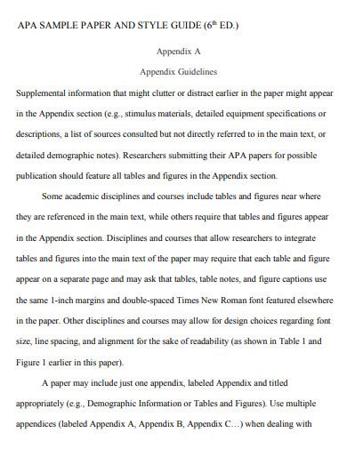 Full Download Appendix Paper Format Example 