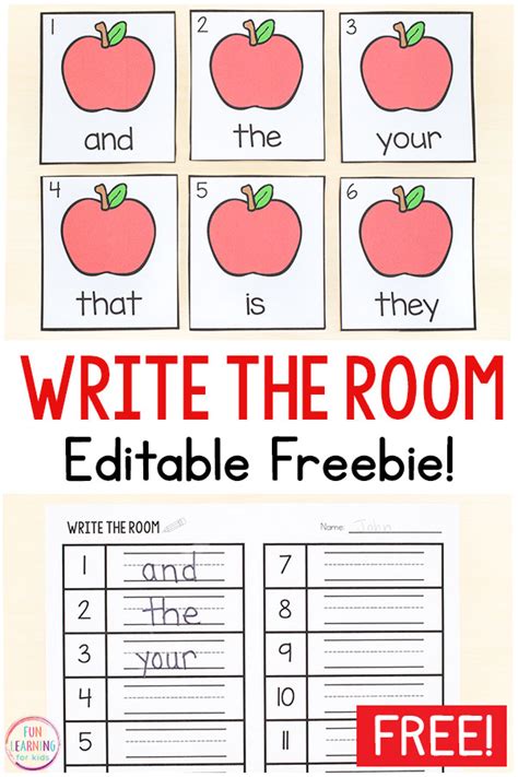 Apple Write The Room Activity For First Grade Write The Room First Grade - Write The Room First Grade
