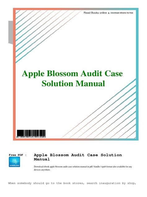 Full Download Apple Blossom Audit Case Solution Manual 