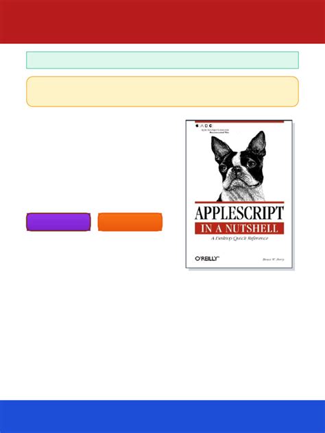 Applescript In A Nutshell In A Nutshell Oreilly