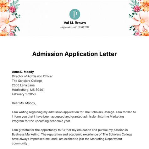 application for cation for admission to academic