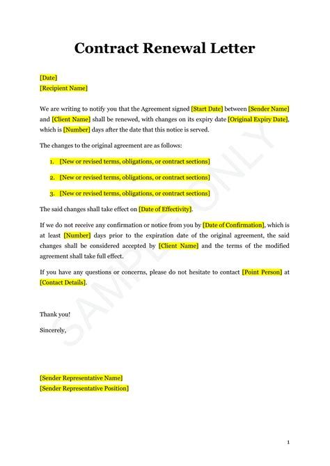 Application For Contract Renewal Sample Letters