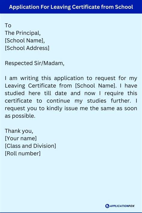 application for duplicate leaving certificate