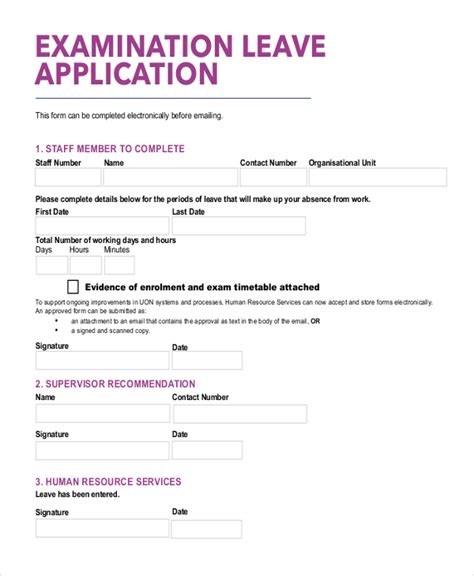 Application For Examination Leave