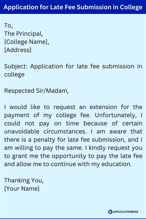 Application For Late Fee Submission
