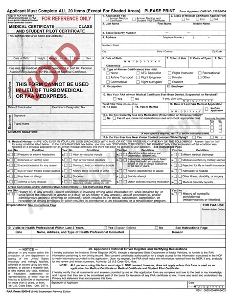 application for medical certification faa