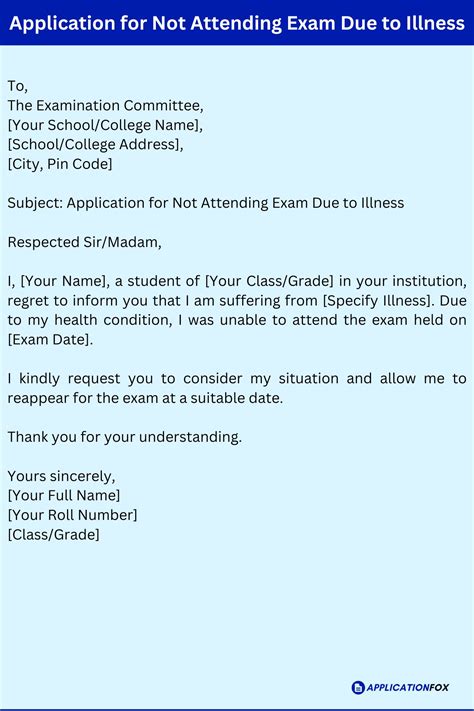 Application For Not Attending Class