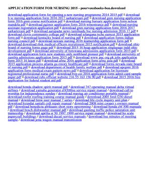 Application For Nursing 2015