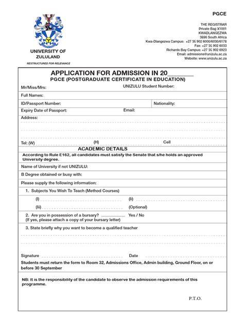 application for pgce 2015 at unisa