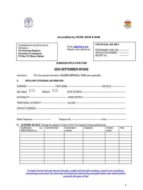 application for september 2014 intake in mku