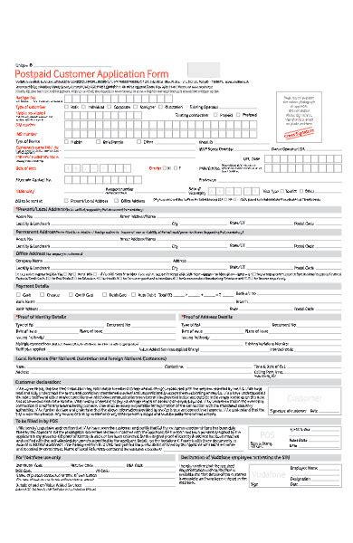 Application Form New Postpaid