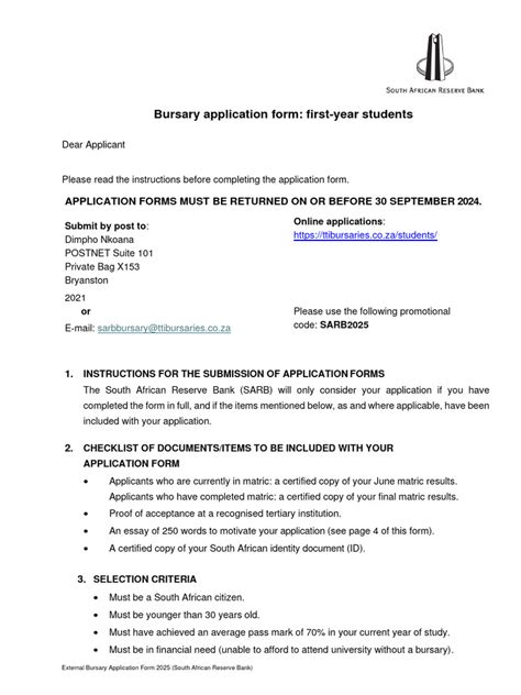 application form nfas bursary for tut