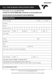 Application Form Of Tsb Bursaries