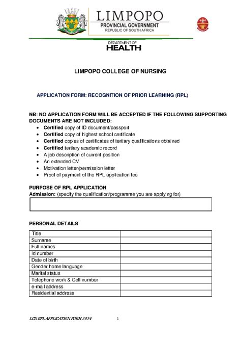 Application Forms Limpopo 2015 Intake