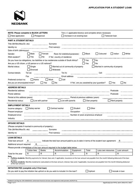 application forms of nedbank