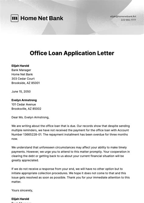 Application Letter Loan Documentation