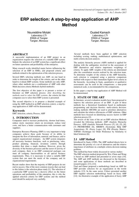 Application Of Ahp Method For The Selection Of Srce