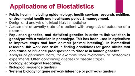 Application Of Biostatistics