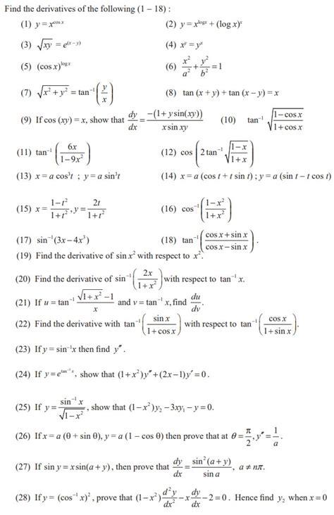 Application Of Derivatives Problems With Answers