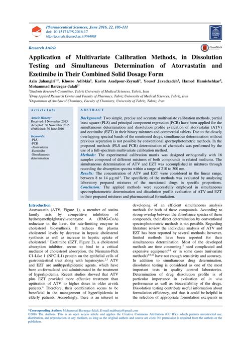Application Of Multivariate Calibration And Nir