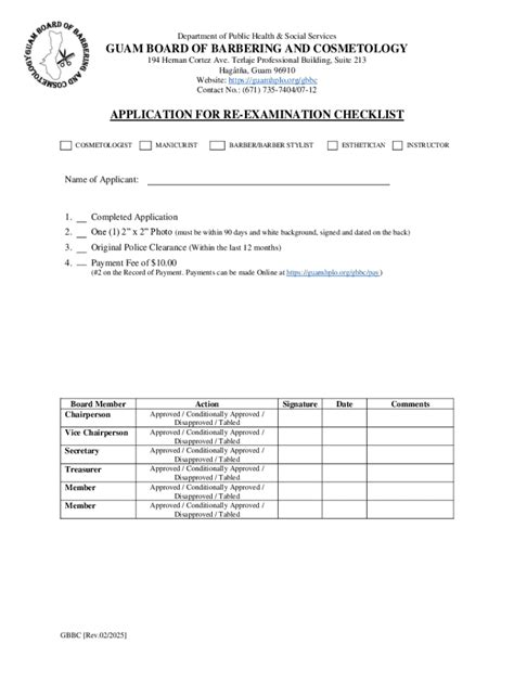 Application Re Examination Application Instructions