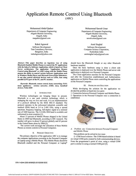 Application Remote Control Using Bluetooth Researchgate