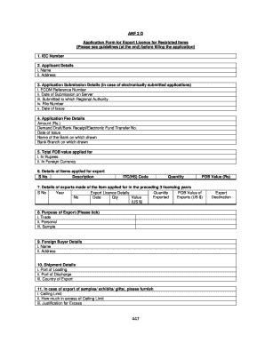 Download Application Form For Export Licence For Restricted Items 