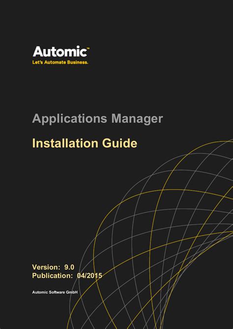 Read Online Application Manager Installation Guide 