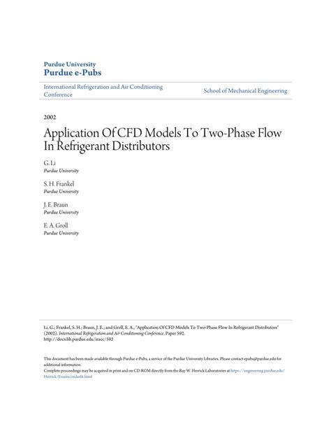 Download Application Of Cfd Models To Two Phase Flow In Refrigerant 