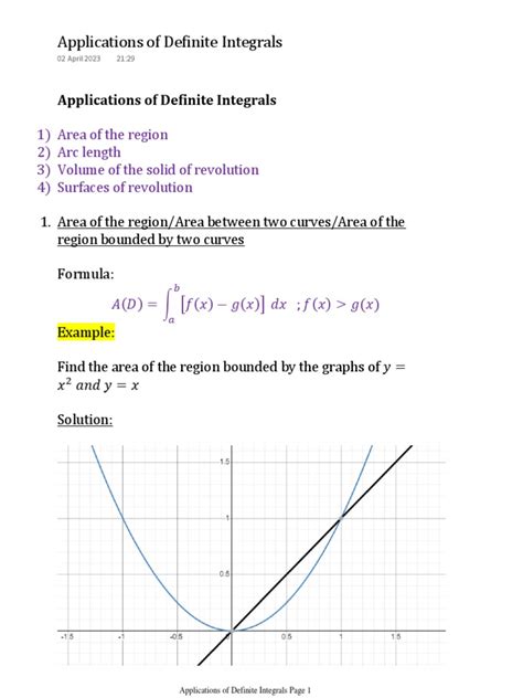 Applications Of Definite Integrals In Real Life