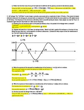 Applications Of Sinusoidal Functions Answer Key
