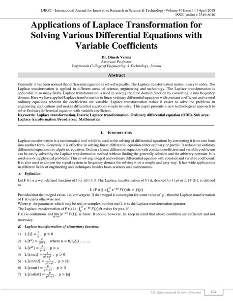 Read Applications Use Laplace Transform Field Engineering File Type Pdf 