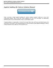 Applied Auditing By Cabrera Solution Manual