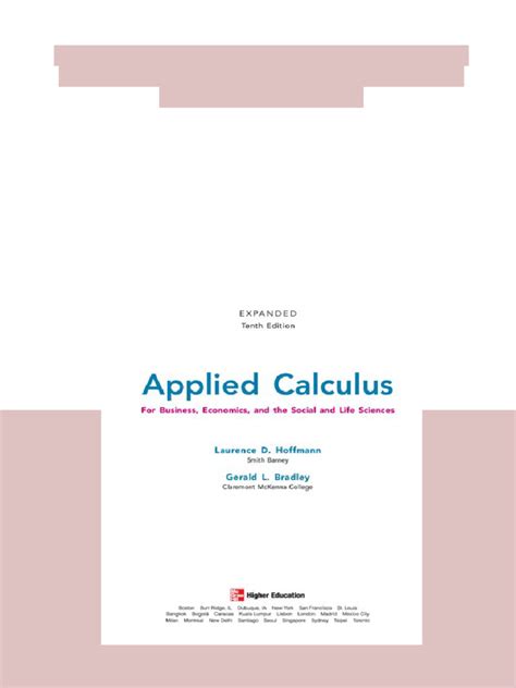 Applied Calculus 10th Edition Hoffmann