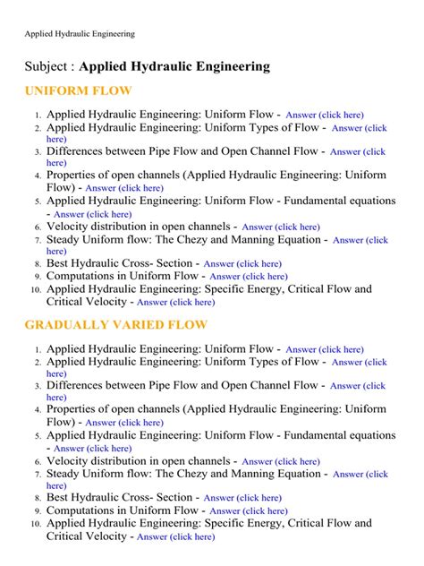 Applied Hydraulic Engineering Notes In Civil Saglikore