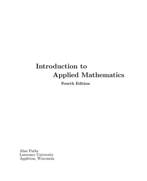 Applied Mathematics 4th Edition Solutions