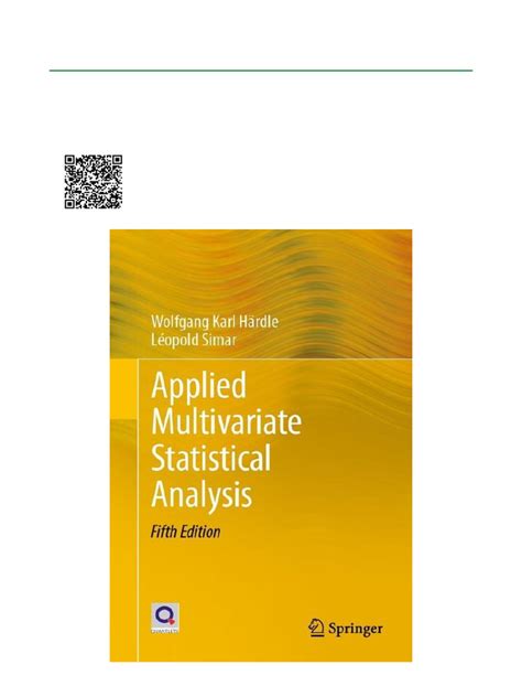 Applied Multivariate Statistical Analysis 5th Edition