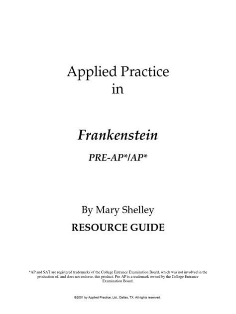 Applied Practice Answers Frankenstein