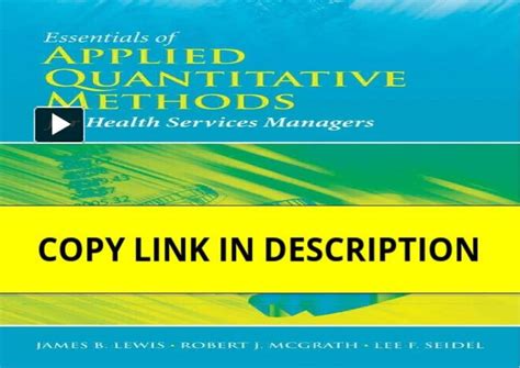 Applied Quantitative Methods For Health Services Management